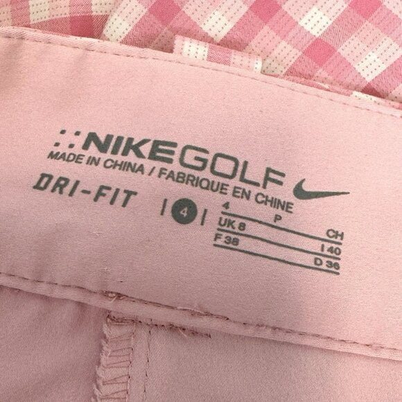 Nike Golf Skirt Skort Womens Size 4 Pink Gingham Plaid Dri-Fit - Picture 6 of 7
